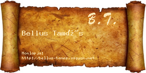 Bellus Tamás névjegykártya